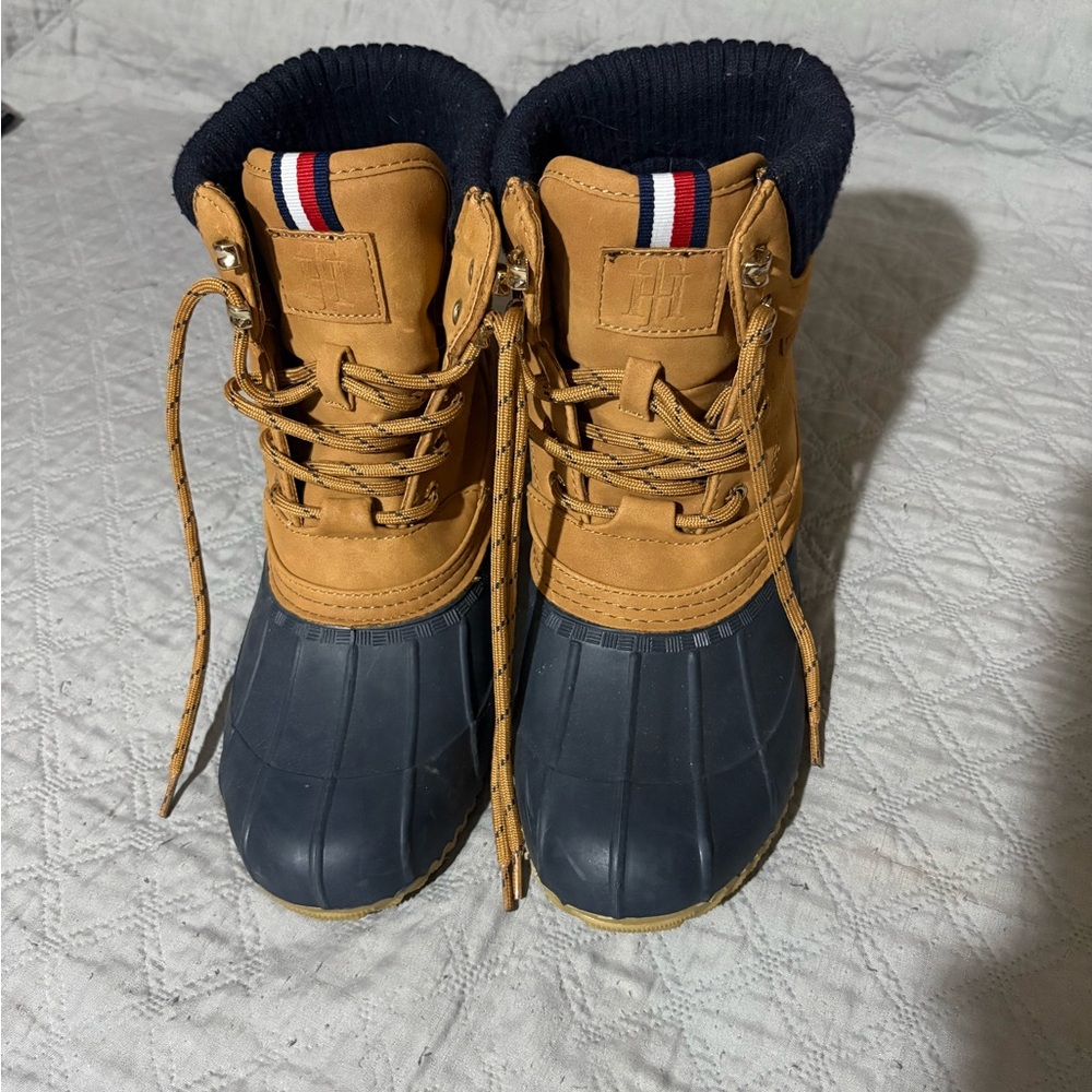 Tommy Hilfiger Brown and Blue Lace-Up Boots